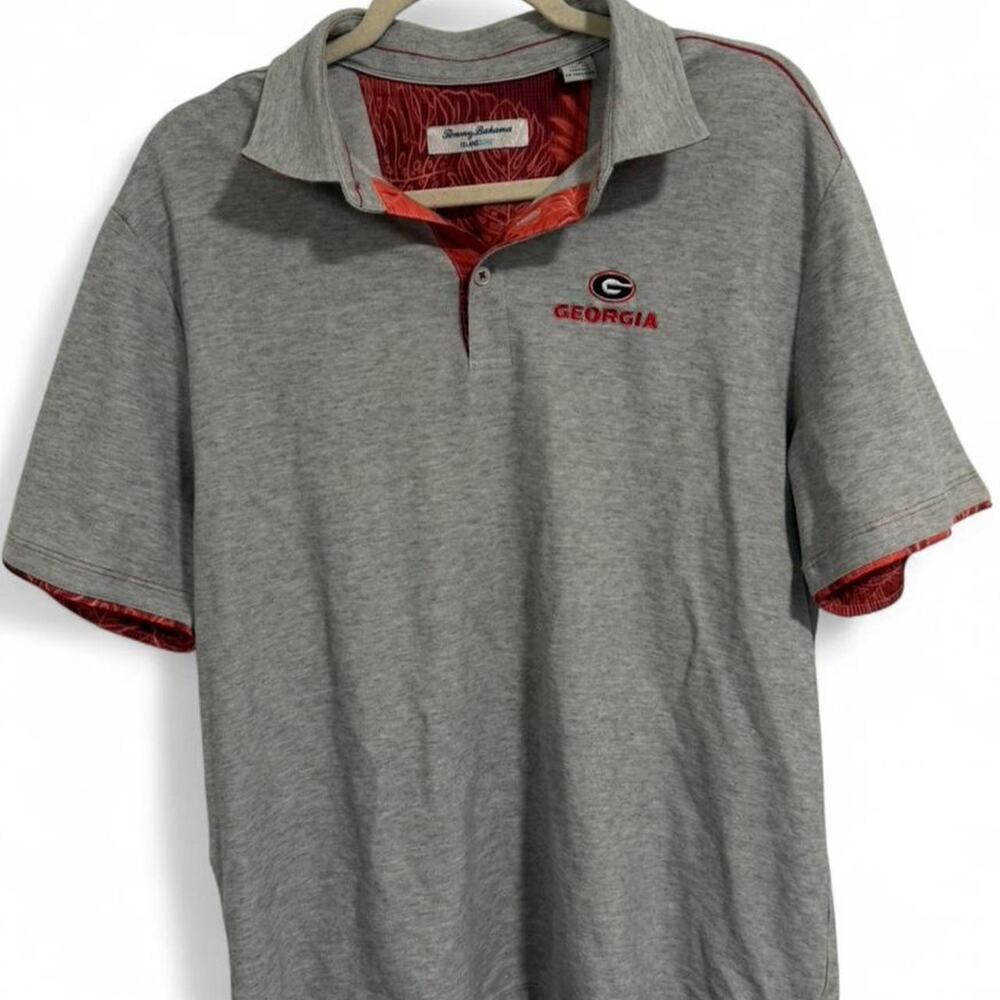 Tommy Bahama grey University of Georgia Bulldogs polo shirt Size Large
